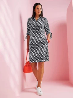 Robe en jersey lien réglable aux manches