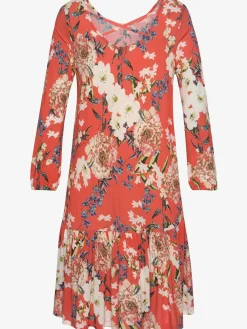 Robe en jersey manches 3/4 élastiquées