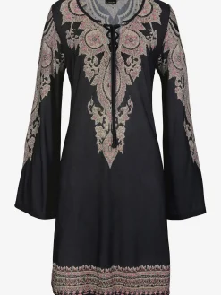 Robe en jersey robe caftan avec laçage à l'encolure