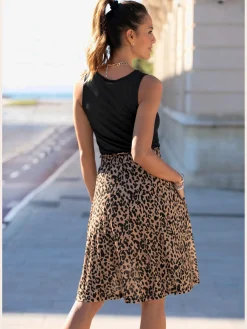 Robe en jersey robe léopard courte pour l'été
