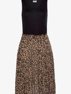 Robe en jersey robe léopard courte pour l'été