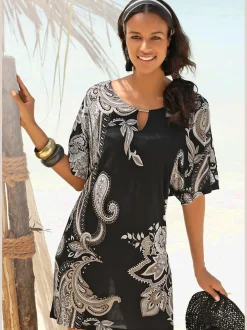 Robe en jersey robe tunique estivale à motifs