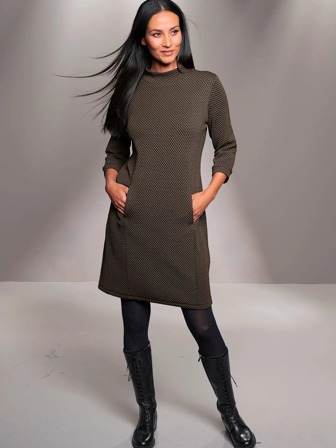 Robe en jersey structure gaufrée