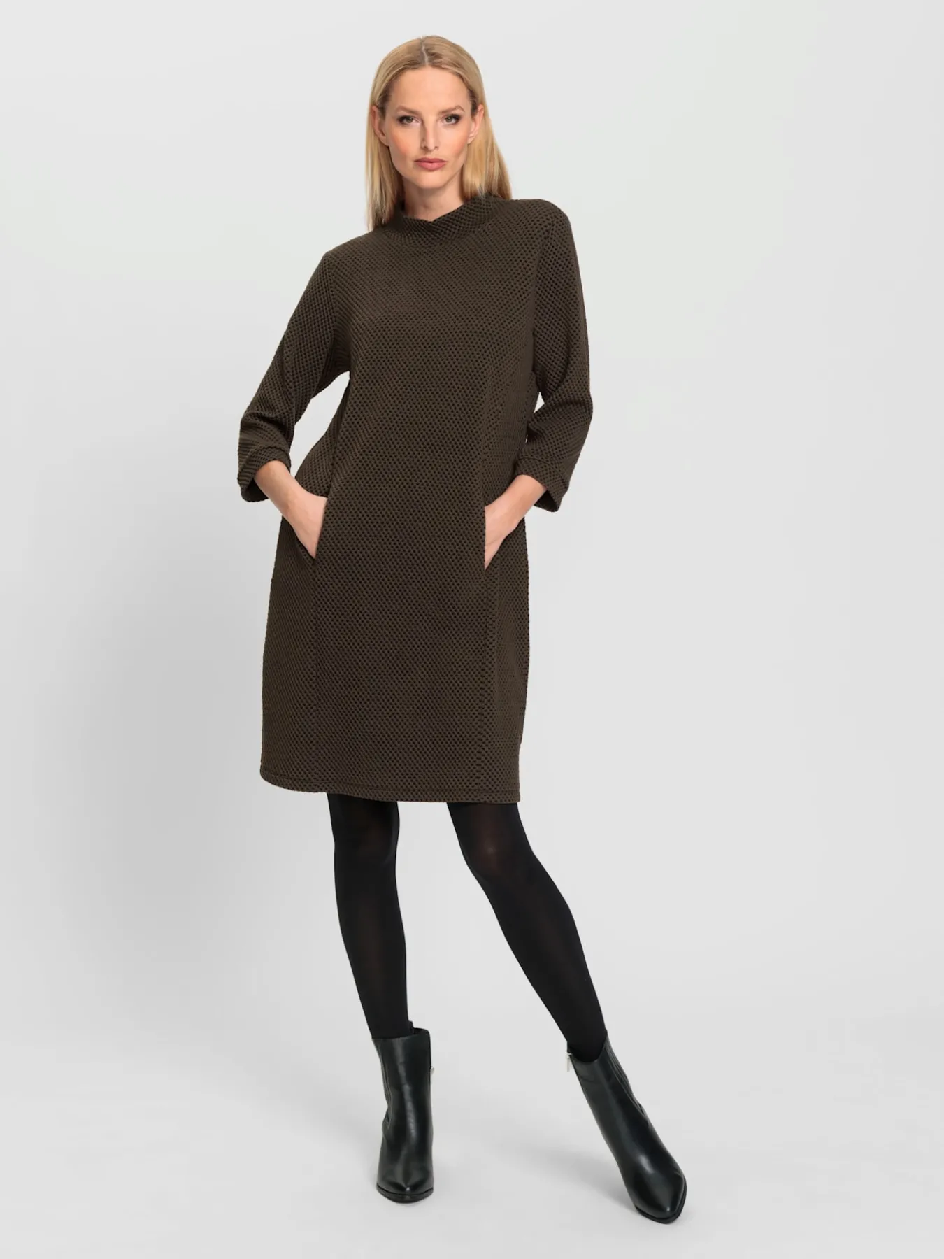 Robe en jersey structure gaufrée