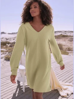 Robe en matière sweat robe sweat en qualité côtelée