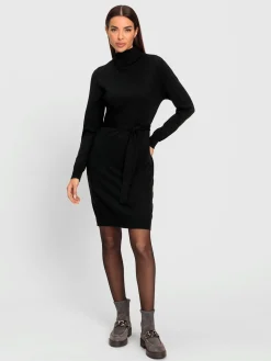 Robe en tricot col roulé flatteur