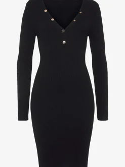Robe en tricot encolure en v dégagée