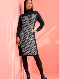 Robe en tricot motif jacquard tendance