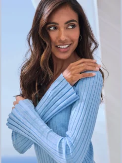 Robe en tricot robe côtelée élégante