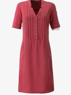 Robe femme col v et 2 poches raglan verticales