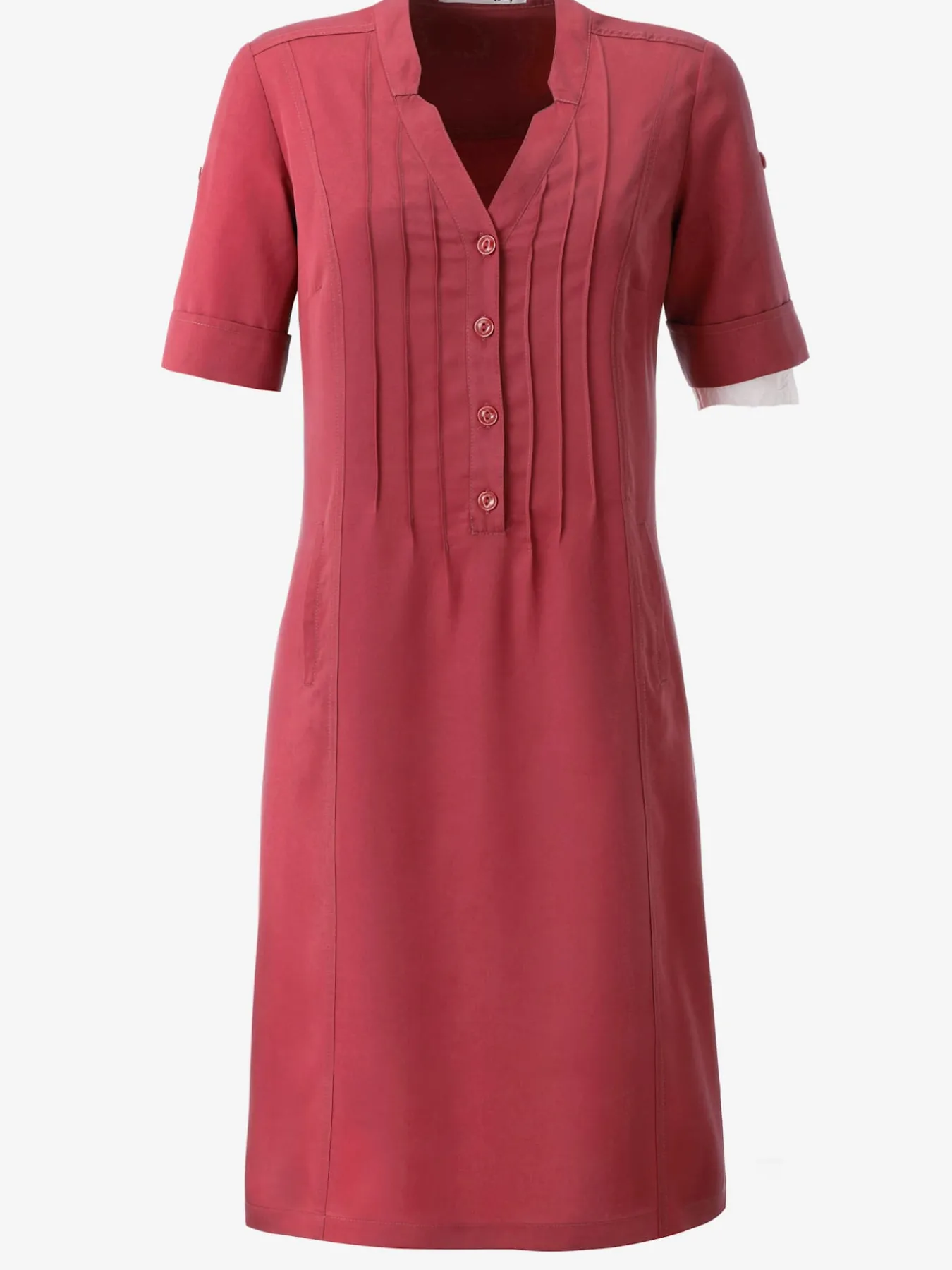 Robe femme col v et 2 poches raglan verticales