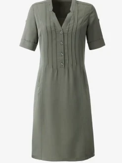 Robe femme col v et 2 poches raglan verticales