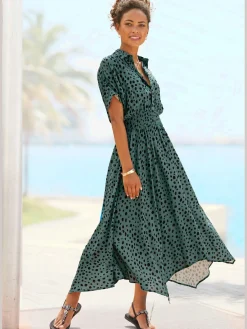 Robe imprimée col chemisier tendance