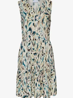 Robe imprimée col v à bordure