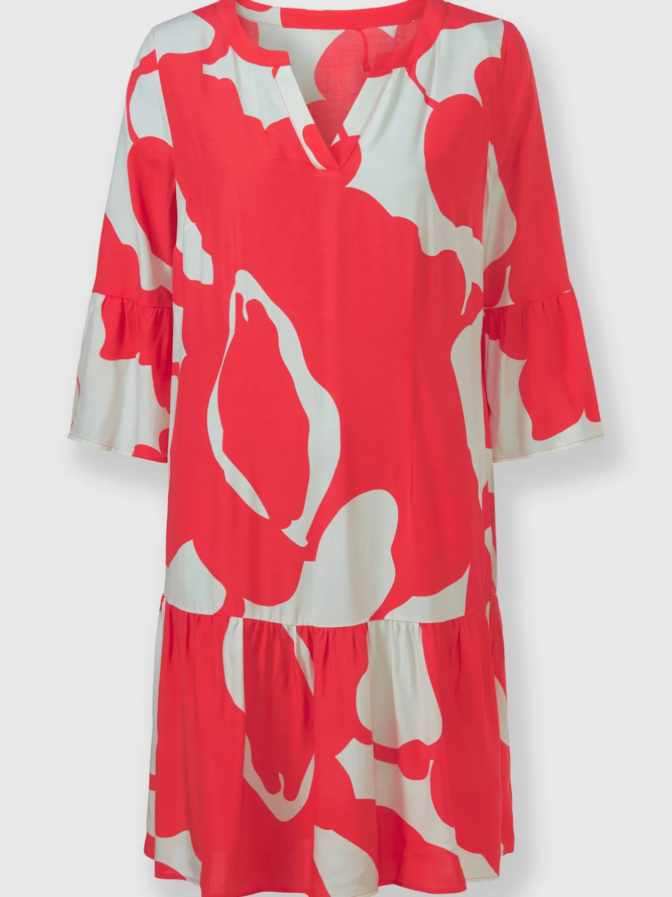 Robe imprimée manches trompette 3/4