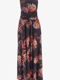 Robe longue bandeau, encolure élastiquée