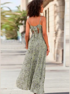 Robe longue belle encolure en v