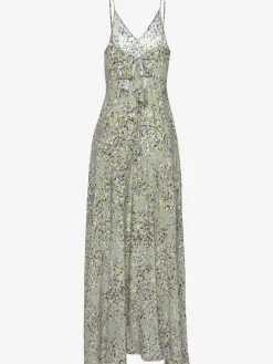 Robe longue belle encolure en v
