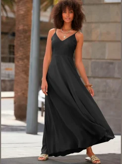 Robe longue belle encolure en v