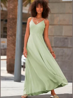 Robe longue belle encolure en v