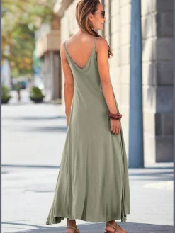 Robe longue bretelles spaghetti estivales