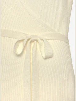 Robe longue cache-cœur en tricot