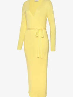 Robe longue cache-cœur en tricot