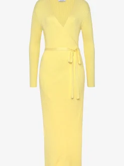 Robe longue cache-cœur en tricot