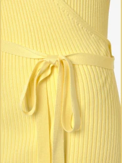 Robe longue cache-cœur en tricot