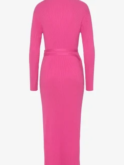 Robe longue cache-cœur en tricot