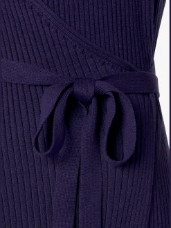 Robe longue cache-cœur en tricot