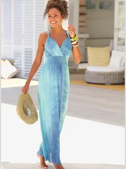 Robe longue col v chevauchant