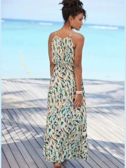 Robe longue encolure américaine