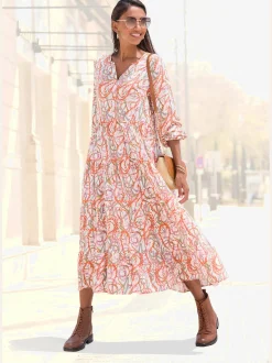 Robe longue encolure en v