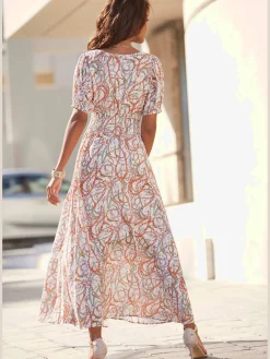 Robe longue encolure en v dégagée