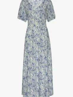 Robe longue encolure en v dégagée