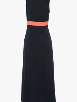 Robe longue encolure en v aspect superposé