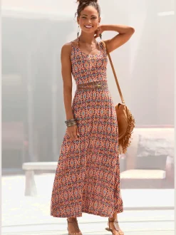 Robe longue encolure en v dégagée