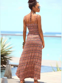 Robe longue encolure en v dégagée