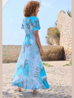Robe longue encolure en v dégagée