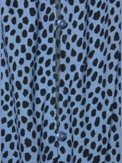 Robe longue encolure haute froncée