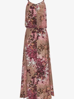 Robe longue encolure légèrement froncée devant