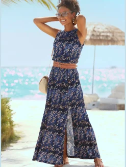 Robe longue encolure ronde