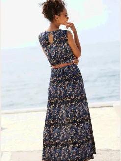 Robe longue encolure ronde