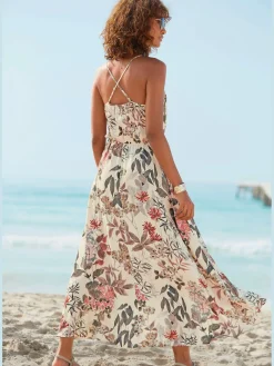 Robe longue encolure ronde