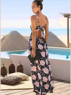 Robe longue encolure ronde