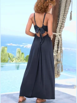 Robe longue encolure ronde