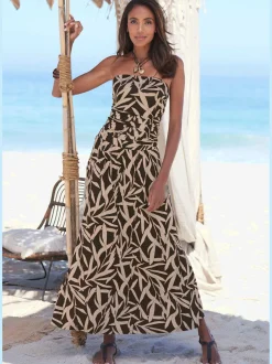 Robe longue haut doublé froncé sur le côté