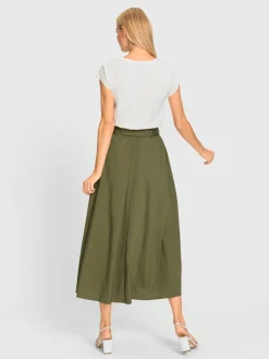 Robe longue haut et jupe en différents matériaux