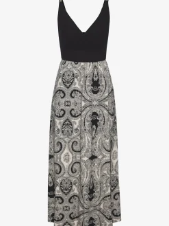 Robe longue haut uni avec encolure en v